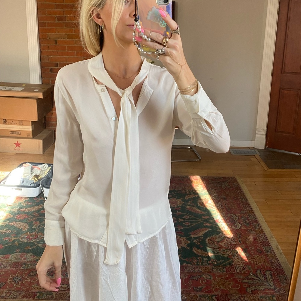 Tie neck blouse